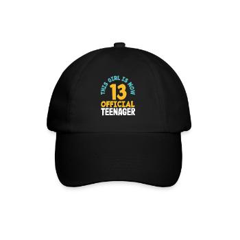 Jetzt 13 Offizielle Teenager Geburtstag - Baseballkappe - Schwarz/Schwarz - Vorne