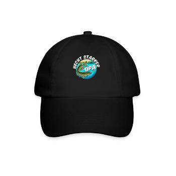 HECHT STARKER OPA Lustiges Angler Outfit - Baseballkappe - Schwarz/Schwarz - Vorne