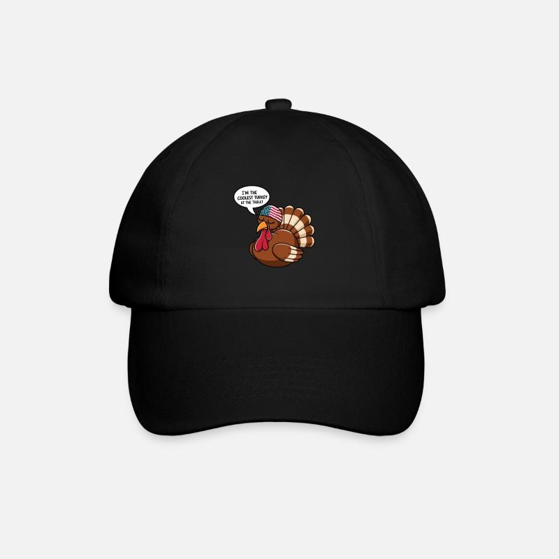 Lustiger Thanksgiving Truthahn - Baseballkappe - Schwarz/Schwarz