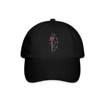 Japan Characters Sword Rose Gift - Baseball Cap - black/black - Front