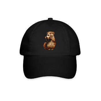 Hermelin Bier - Baseballkappe - Schwarz/Schwarz - Vorne