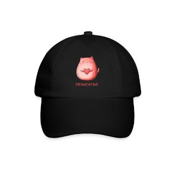 Meowentine Heart Cat Love Cadeau de la Saint-Valentin - Casquette classique - noir/noir - Devant