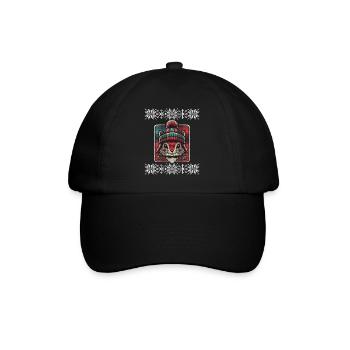 Winter squirrel with hat and pattern - Baseball Cap - black/black - Front
