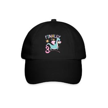 3ème anniversaire Fille Dracon 3 ans Cadeaux - Casquette classique - noir/noir - Devant