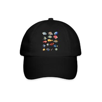 Sea Fish T-Shirt - Colorful Beachwear Pattern - Baseball Cap - black/black - Front