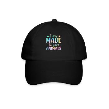 Ich wurde gemacht, um Tiere zu retten Aktivistin Tie Dye - Baseballkappe - Schwarz/Schwarz - Vorne