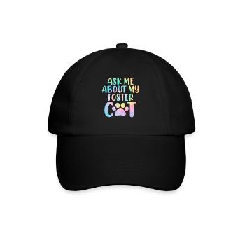 Demandez-moi à propos de mon refuge Tie Dye pour chat drôle - Casquette classique - noir/noir - Devant