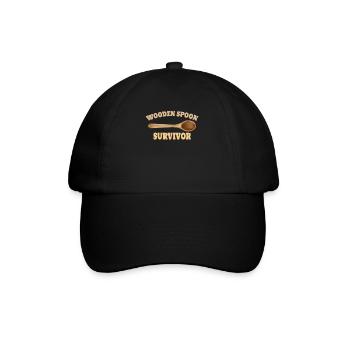 Wooden Spoon Survivor Humorous Saying for - Baseball Cap - black/black - Front