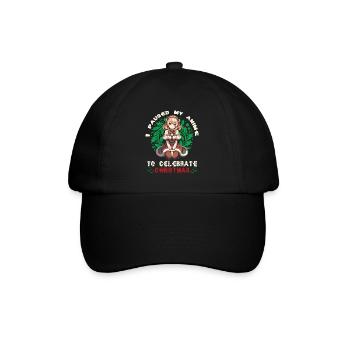 Anime Weihnachten Kawaii Feier - Baseballkappe - Schwarz/Schwarz - Vorne