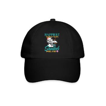 Le plus heureux quand je suis sur l’île de Sanibel - Casquette classique - noir/noir - Devant