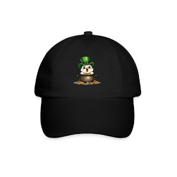 Huhn St. Patricks Day Outfit Hühner - Baseballkappe - Schwarz/Schwarz - Vorne