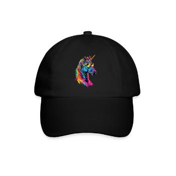 Einhorn - Baseballkappe - Schwarz/Schwarz - Vorne