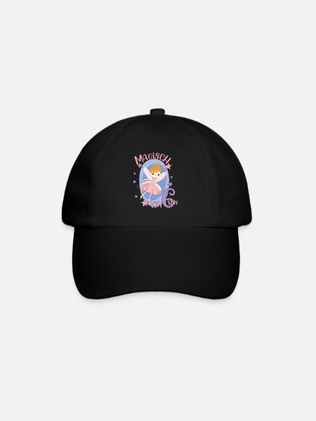 6 jaar meisje 6e verjaardag fairy verjaardag shirt - Baseballcap - zwart/zwart