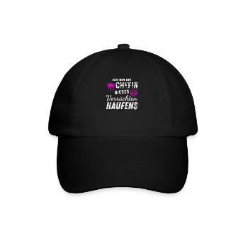 Bin Die Stolze Chefin Dieses Verrückten Haufens - Baseballkappe - Schwarz/Schwarz - Vorne