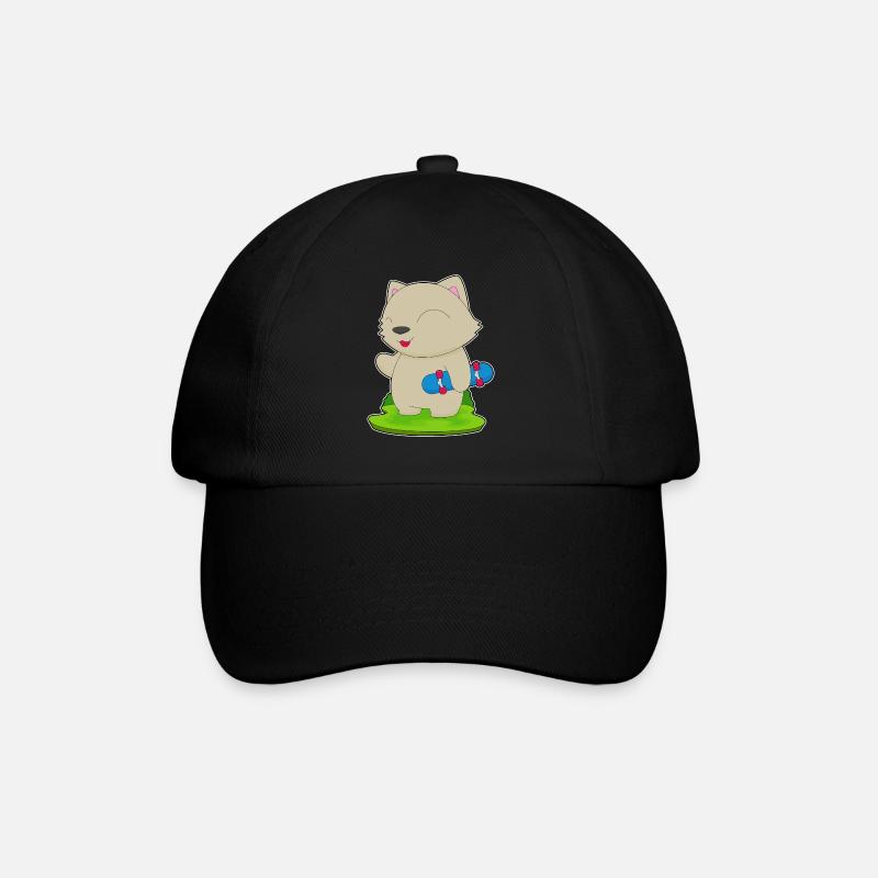 Katze Skater Skateboard - Baseballkappe - Schwarz/Schwarz