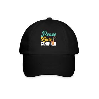 Saxophone Girl Peace Love - Baseball Cap - black/black - Front