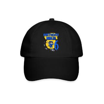 Birthday Ninja 6 Year Old Birthday Party Gift - Baseballkappe - Schwarz/Schwarz - Vorne