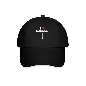 I Love London State Cool Paris Frankreich Eiffelturm - Baseballkappe - Schwarz/Schwarz - Vorne