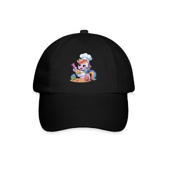 Mignon Licorne Boulanger Arc-en-ciel Cuisson Cupcake Cadeaux - Casquette classique - noir/noir - Devant