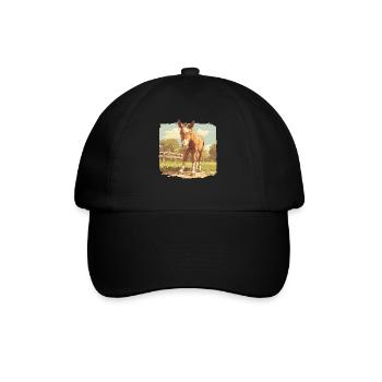 Pferde Pferd - Baseballkappe - Schwarz/Schwarz - Vorne