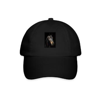 Pferde Pferd - Baseballkappe - Schwarz/Schwarz - Vorne