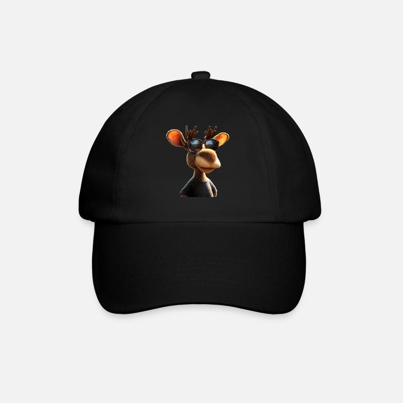 Elch Moose Elchbulle Geweih Hirsch Wilde Elche - Baseballkappe - Schwarz/Schwarz