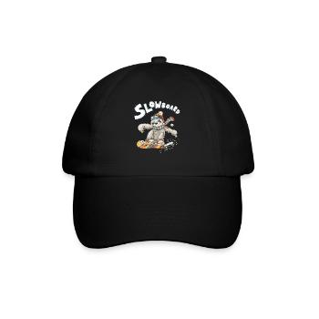 Faultier Snowboard Pun Slowboard Humor Wintersport - Baseballkappe - Schwarz/Schwarz - Vorne