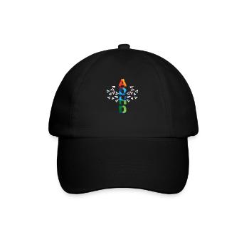 Buntes Design zur Sensibilisierung für ADHS - Baseballkappe - Schwarz/Schwarz - Vorne