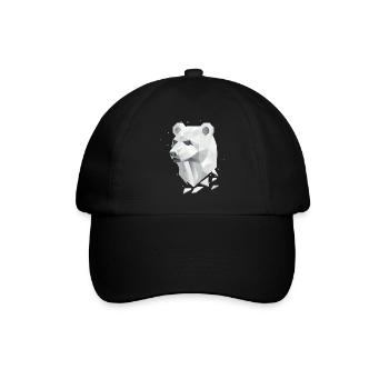 Tête d’ours géométrique – Force et tranquillité - Casquette classique - noir/noir - Devant