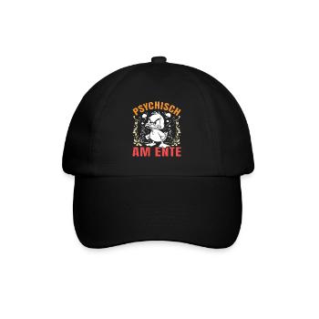 Karneval Enten PSYCHISCH AM ENTE Lustiges - Baseballkappe - Schwarz/Schwarz - Vorne
