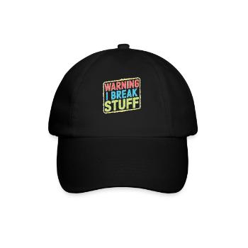 Warning I Break Stuff 21 - Baseballkappe - Schwarz/Schwarz - Vorne