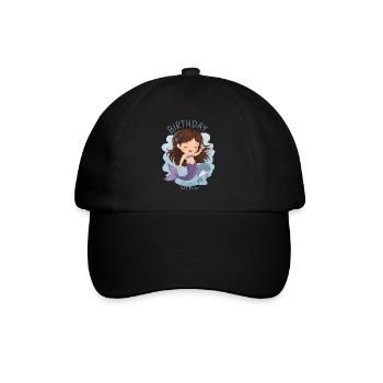 Birthday Girl Mermaid - Baseball Cap - black/black - Front