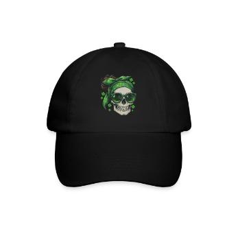 St Patricks Day Totenkopf - Baseballkappe - Schwarz/Schwarz - Vorne