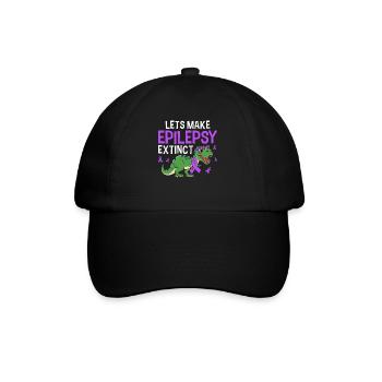Lasst uns den Epilepsie ausgestorbenen lustigen Dinosaurier machen - Baseballkappe - Schwarz/Schwarz - Vorne