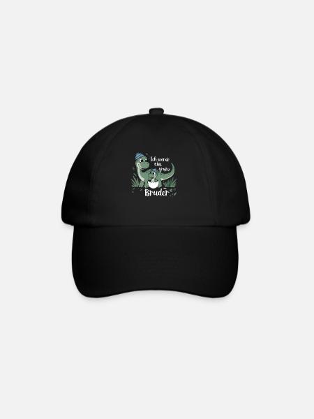 Je vais être un grand frère dinosaure dinosaure - Casquette classique - noir/noir