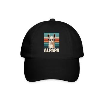 Papa Alpaga Papa Drôle Lama Cadeau de Fête des Pères - Casquette classique - noir/noir - Devant