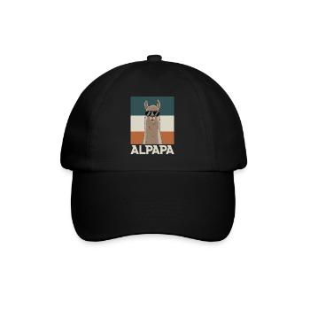 Papa Alpaga Papa Drôle Lama Cadeau de Fête des Pères - Casquette classique - noir/noir - Devant