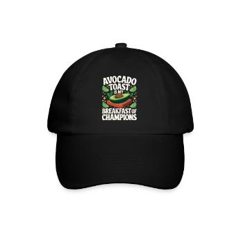 Avocado Toast Liebhaber Vegetarisches Essen Guacamole - Baseballkappe - Schwarz/Schwarz - Vorne