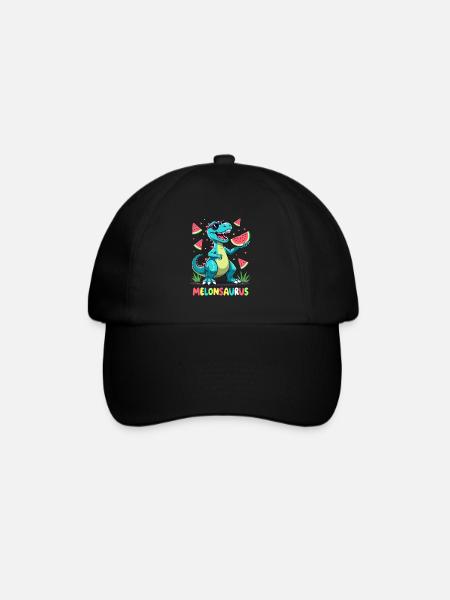 Melonsaurus Lustiger Dinosaurier für einen - Baseballkappe - Schwarz/Schwarz