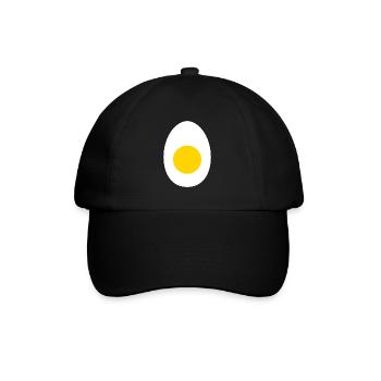 Eier Kostüm Karneval Spiegelei Outfit Gekochtes Ei - Baseballkappe - Schwarz/Schwarz - Vorne