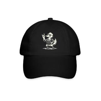Rock Music Funny Duck Festival Design - Baseball Cap - black/black - Front