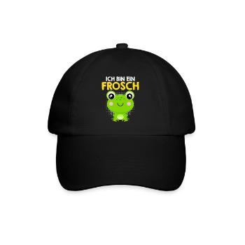 Froschkostüm ICH BIN EIN FROSCH Karneval - Baseballkappe - Schwarz/Schwarz - Vorne