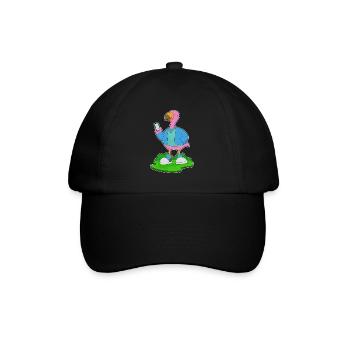 Flamingo Smartphone - Baseballkappe - Schwarz/Schwarz - Vorne