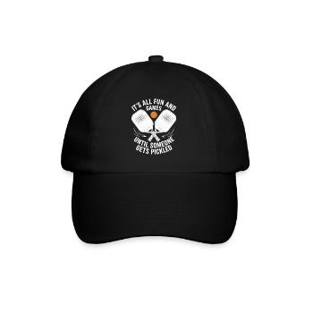 Pickleball Spieler Paddleball Spiel Spaß Geschenk - Baseballkappe - Schwarz/Schwarz - Vorne