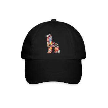 Afghanischer Windhund - Baseballkappe - Schwarz/Schwarz - Vorne