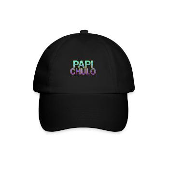 Papi Chulo - Stylischer Schriftzug - Baseballkappe - Schwarz/Schwarz - Vorne