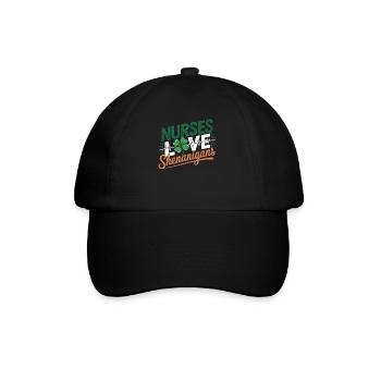 Nurses Heartbeat Love Shenanigans St. Patrick's - Baseballkappe - Schwarz/Schwarz - Vorne