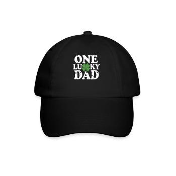 One Lucky Dad St Patrick Day Vintage Clover Daddy - Baseballkappe - Schwarz/Schwarz - Vorne