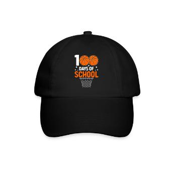 100 Days of School Funny Basketball School - Baseball Cap - black/black - Front