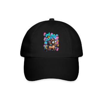 Horse Horses Spring Flowers Insects Children - Baseball Cap - black/black - Front